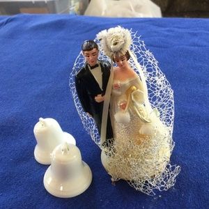 Vintage 1950’s Wedding Cake Topper - image 1